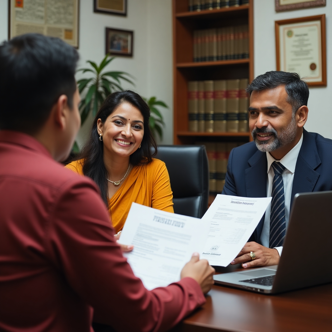 flux dev an indian middleaged couple in a modest office discus 0