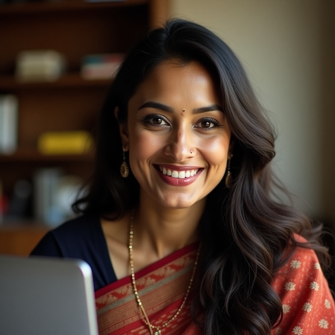 flux dev artistic portrait photography of a confident indian w 3